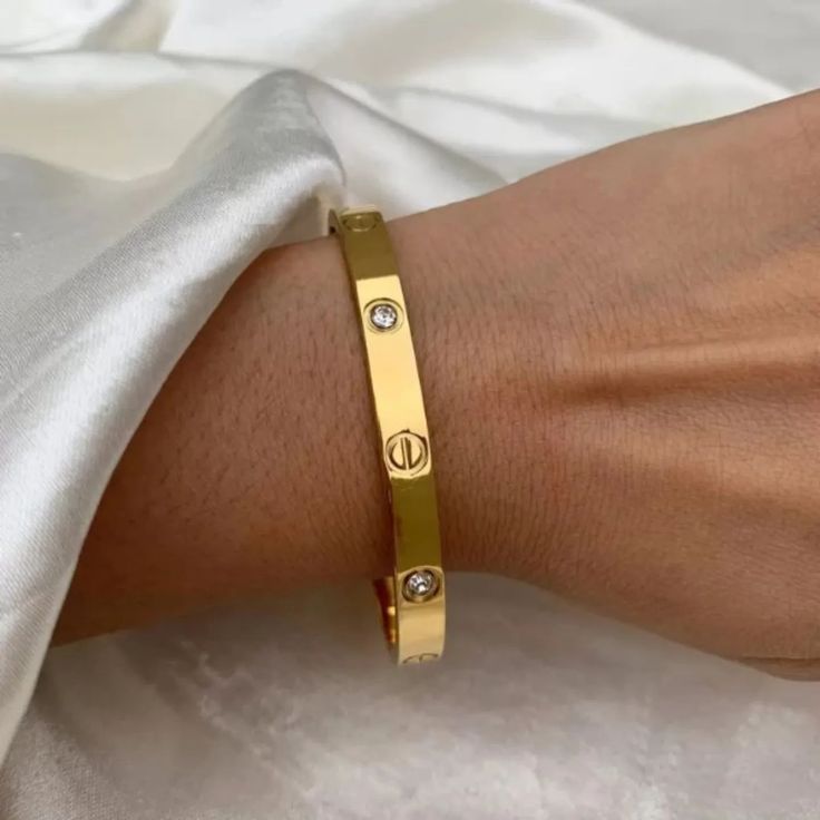 Luxury Screw Bangle Inspired Design | 18K Gold Plated Stainless Steel Bracelet