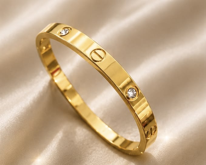 Luxury Screw Bangle Inspired Design | 18K Gold Plated Stainless Steel Bracelet