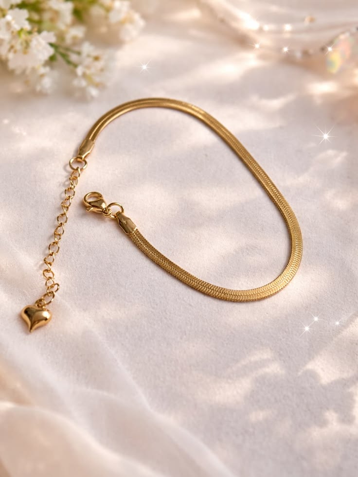 Minimal Snake Chain Anklet – Gold Finish | Daily Wear Payal